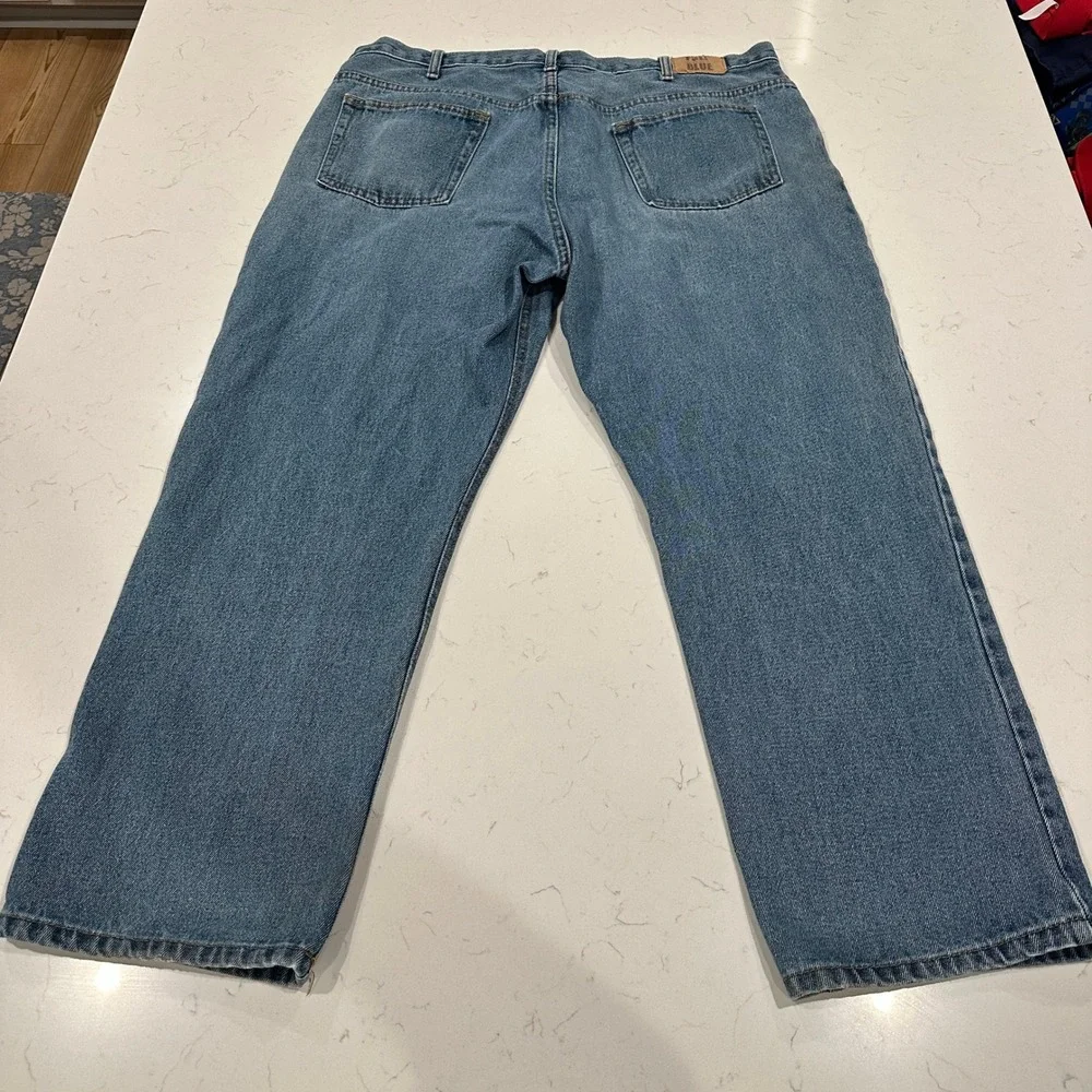 True Blue Mens Relaxed Fit Straight Leg Denim Jeans Blue 42x30 Cotton
